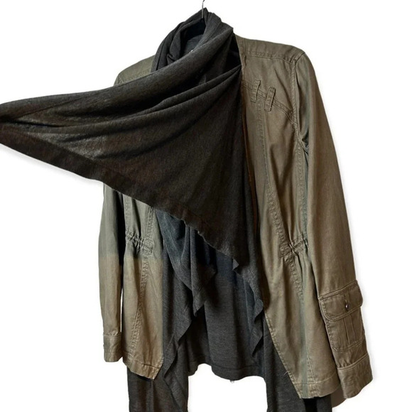 Hei Hei Anthropologie Cascade Anorak Jacket Army Green &  Grey - Picture 4 of 9